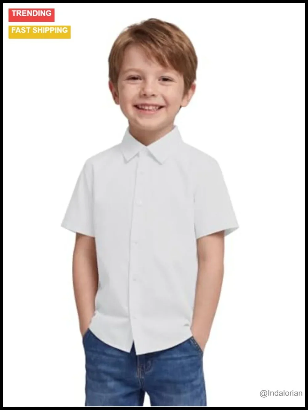 Toddler Baby Boys Short Sleeve Button Down Dress Shirt School Uniform Tops